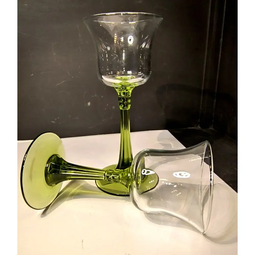 1866.  Set of Two Partylite Stemmed Olive Green Candle Holders - Picture 6 of 7